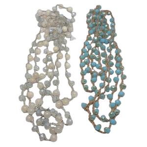 Curated bundle artisan knotted crystal and stone necklaces super long flapper